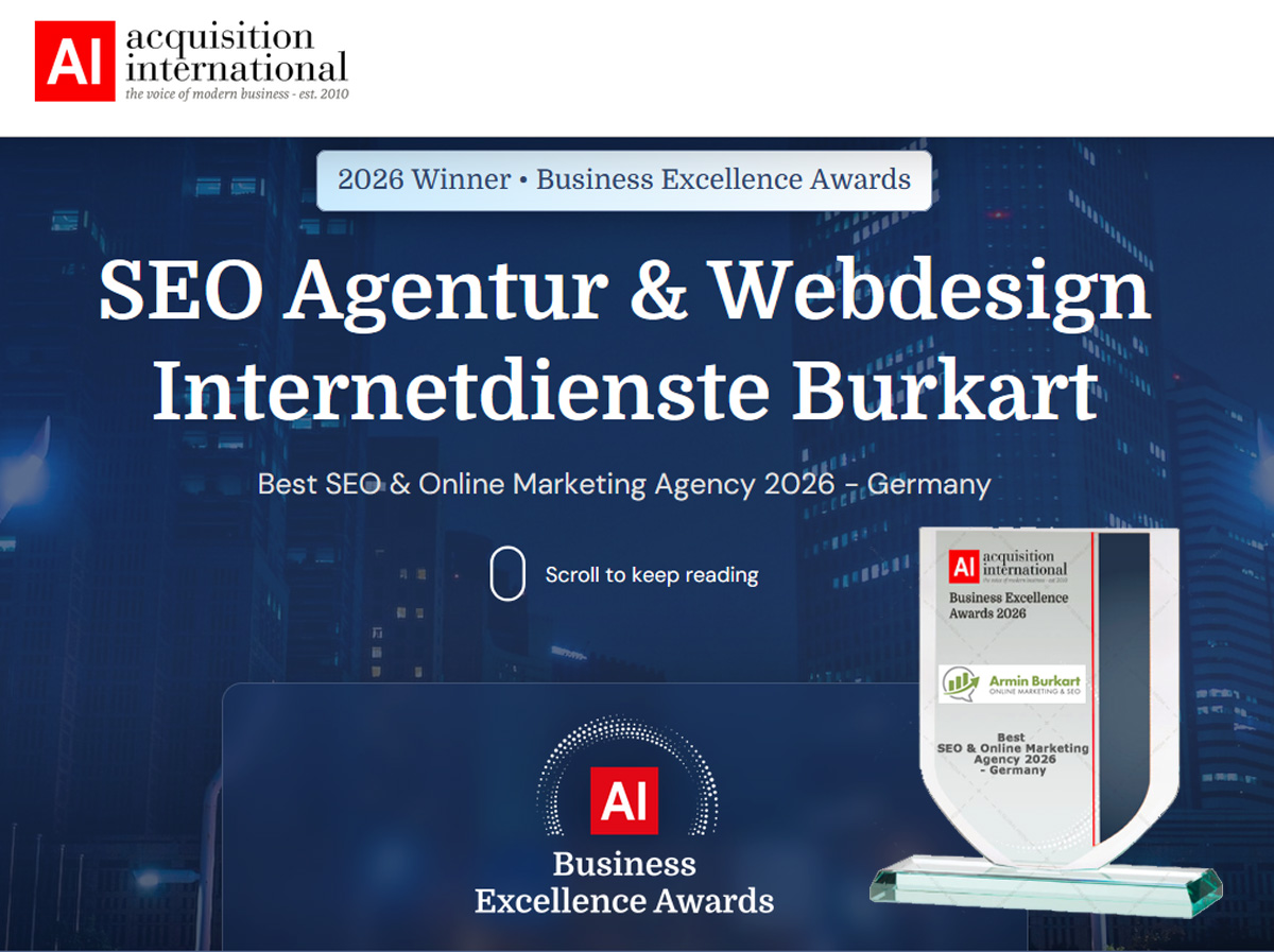 AI Business Excelent Award 2026 von Acquisition International
